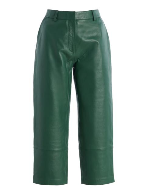 Lior Leather Capri Pants green