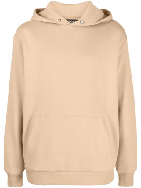 slouchy-hood cotton blend hoodie