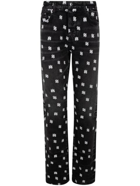 MA paisley-print straight-leg jeans