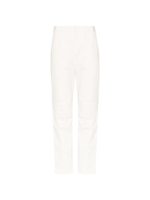 high-waisted slim-fit trousers