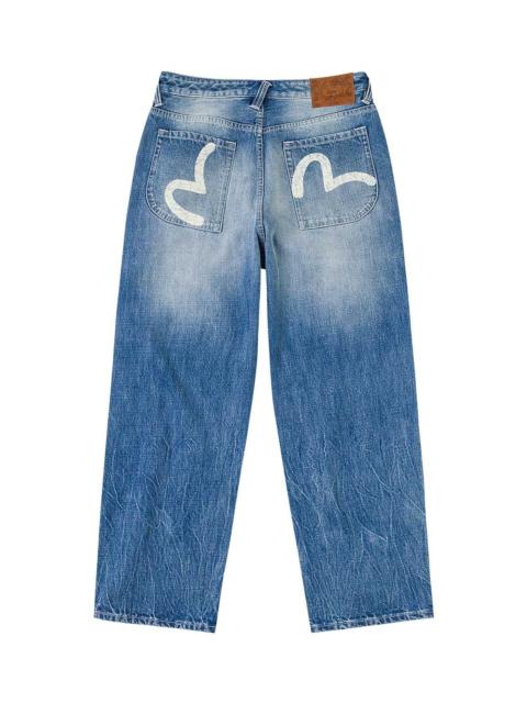 Seagull Print Double Knee Jeans