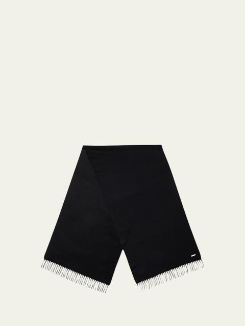 Cashmere Sciarpa Grande Fringe-Trim Scarf