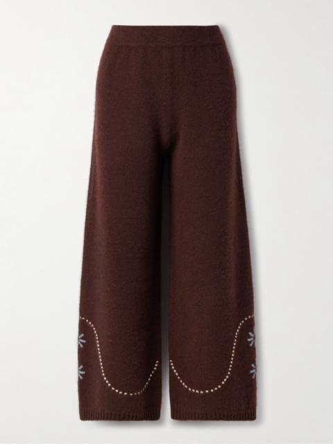Intarsia-knit Cashmere Wide-leg Pants