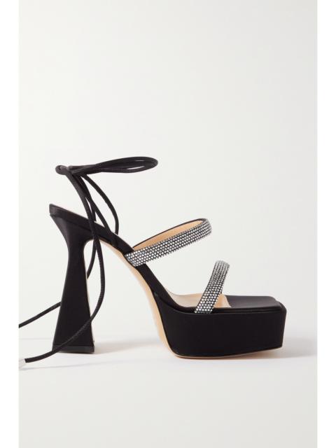 Devon Crystal-embellished Satin Platform Sandals