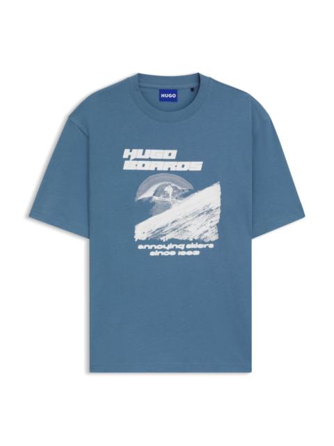 COTTON-JERSEY TOP WITH MIXED-PRINT ARTWORK