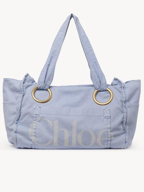 LARGE CHLOÉ PLAGE TOTE BAG IN COTTON