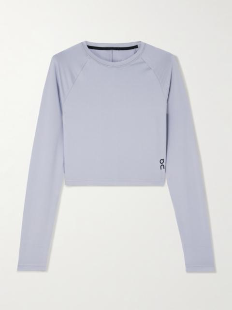 Studio Cropped Paneled Stretch-jersey Top