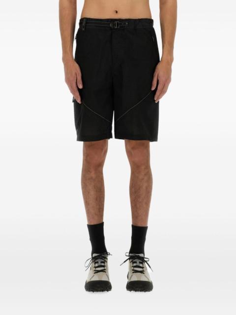 belted mesh-panel shorts