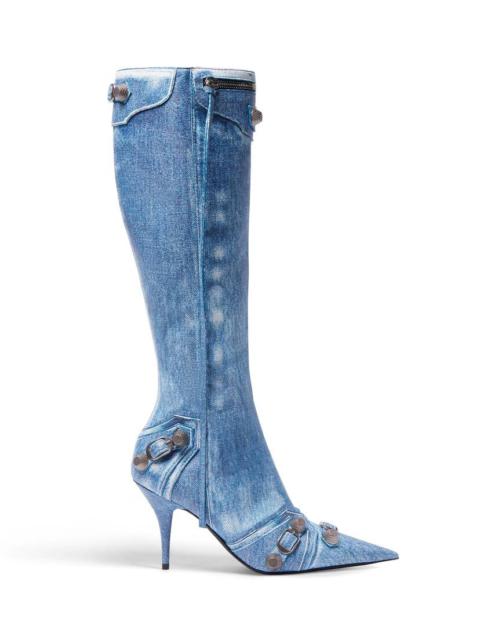 Women's Cagole 90mm Boot Denim Print in Blue