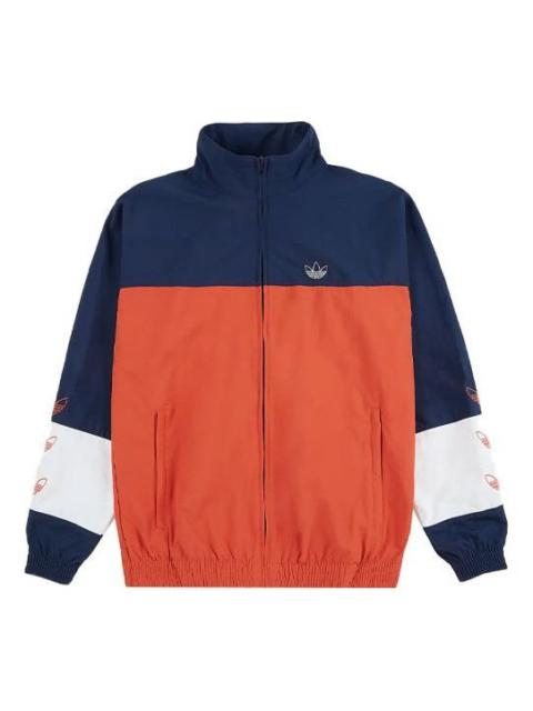 adidas originals Casual Cozy Stand Collar Jacket Blue Colorblock DV3117