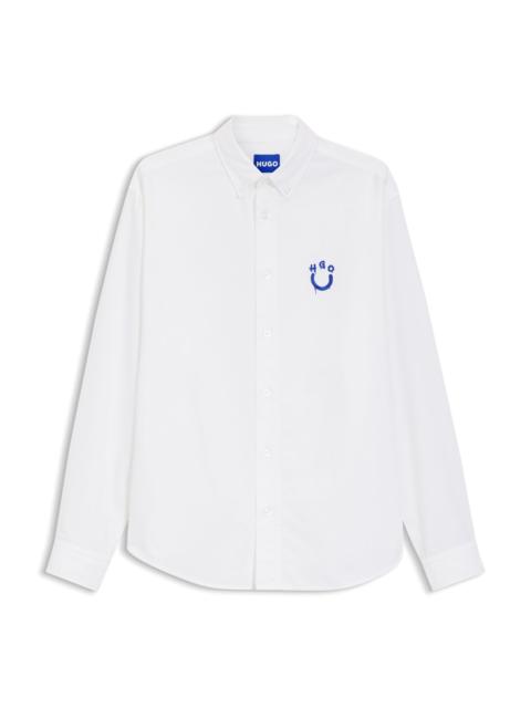 OVERSIZE-FIT SHIRT IN OXFORD COTTON WITH LOGO EMBROIDERY