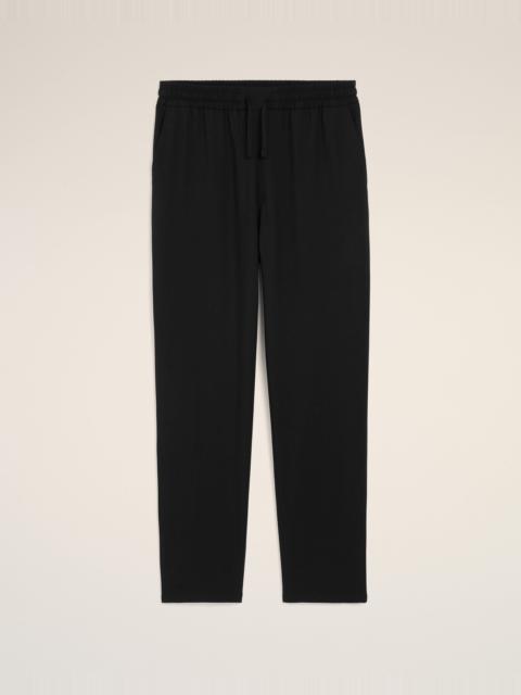BLACK NEW WOOL ELASTICATED WAIST TROUSERS