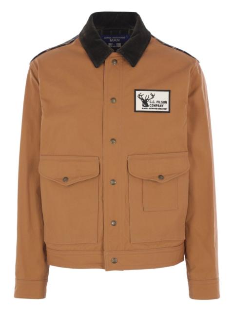 plaid panel canvas jacket