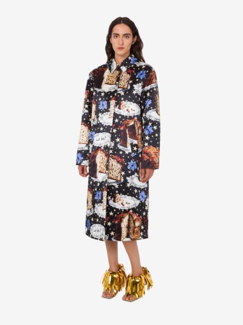 PRINTED COTTON BLEND COAT