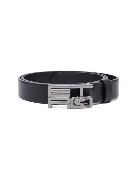 logo-buckle leather belt