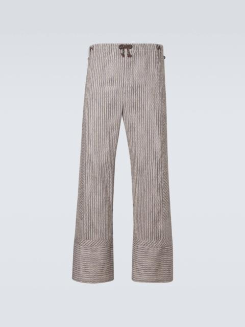 Kyan cotton and linen-blend straight pants