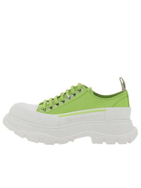 (WMNS) Alexander McQueen Tread Slick Low Lace Up 'Lime Green White' 611705W4MV23514