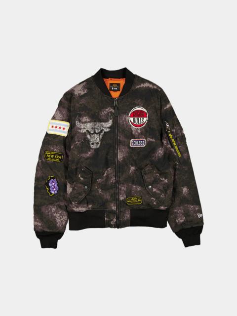 CHICAGO BULLS X ALPHA X NEW ERA MA-1 BOMBER JACKET (BLACK CAMO)