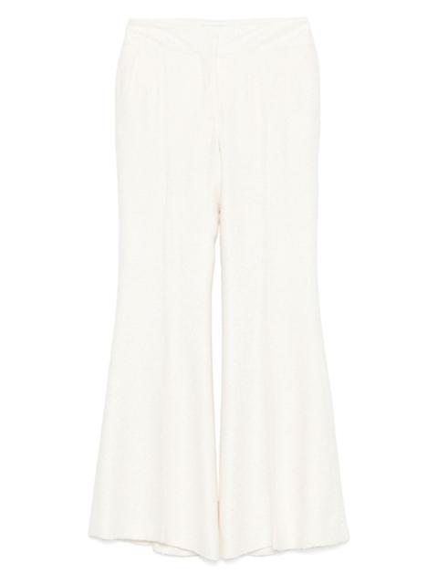 silk flared trousers