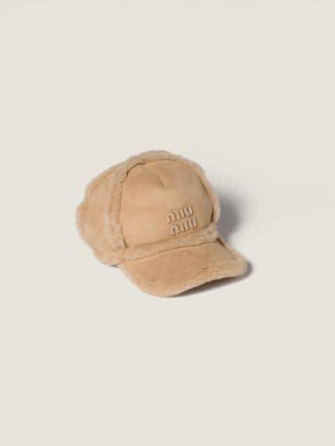 Shearling baseball cap