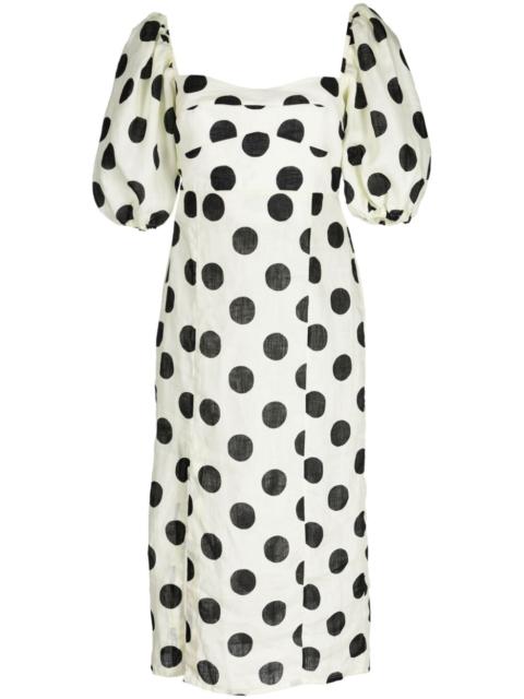 Chia polka dot-print linen dress