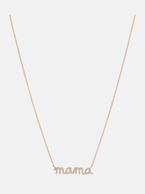 Mama 14kt yellow gold necklace with diamonds