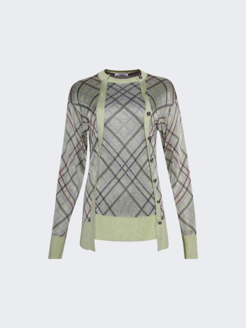 Pull On Cardigan Almond Check