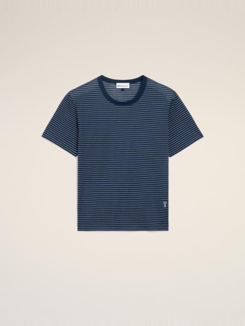 BLUE STRIPED COTTON AMI DE COEUR T-SHIRT