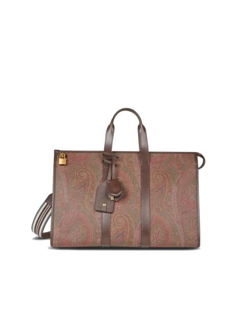 paisley-print travel bag