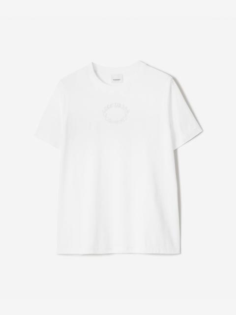 Embroidered Oak Leaf Crest Cotton T-shirt