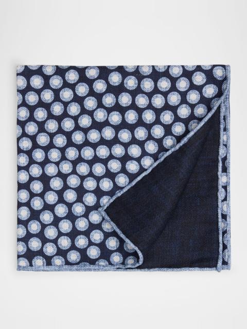 Men's Silk Geometric Circle Pocket Square