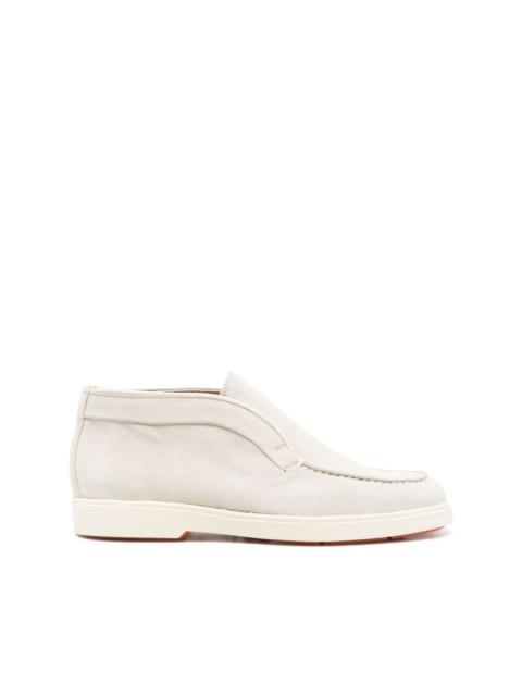 slip-on suede ankle boots