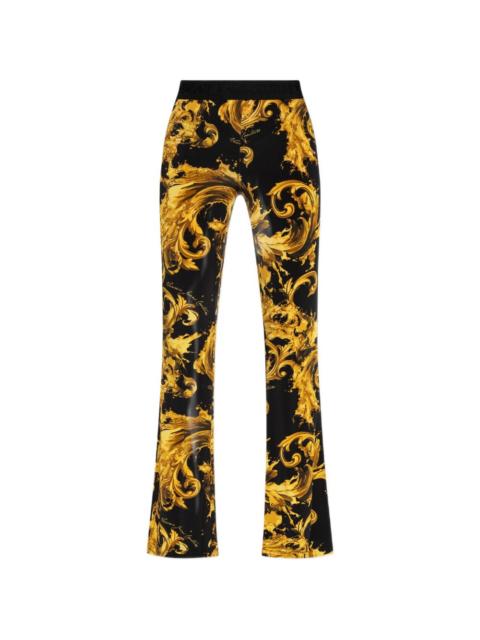 baroque-print flared trousers