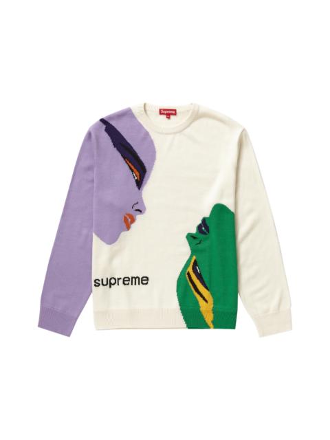 Supreme Faces Sweater Cream