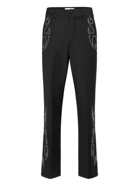 flame-stud tailored trousers