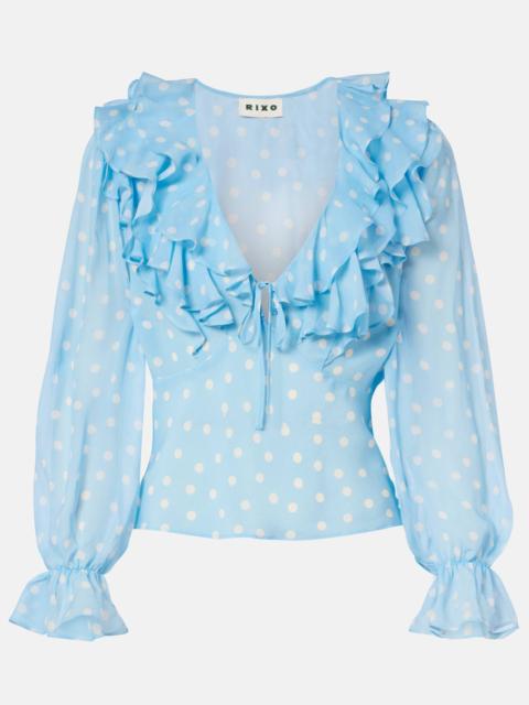 Lasca polka-dot silk top