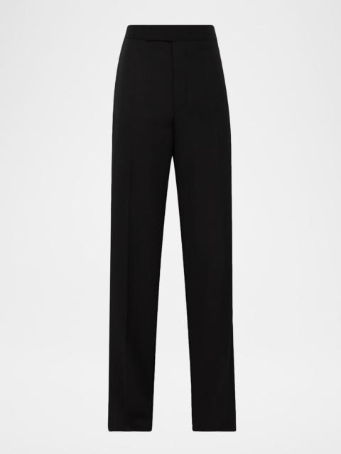 High-Rise Straight-Leg Tuxedo Trousers