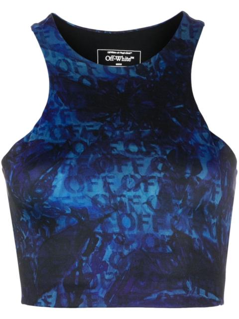 all-over logo-print crop top