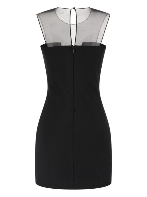 tulle-insert zip-fastening mini dress