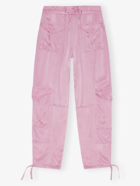 PINK WASHED SATIN PANTS