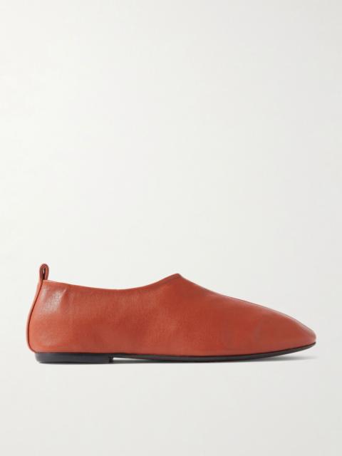 Leather flats Brick