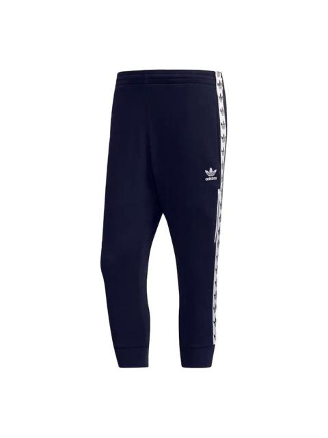 adidas originals Classic Logo Casual Sports Cropped Pants Navy Blue DX4229