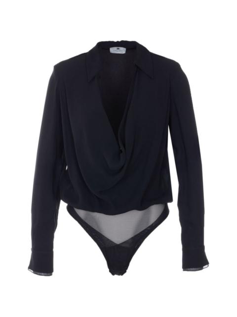 V-neck collared bodysuit