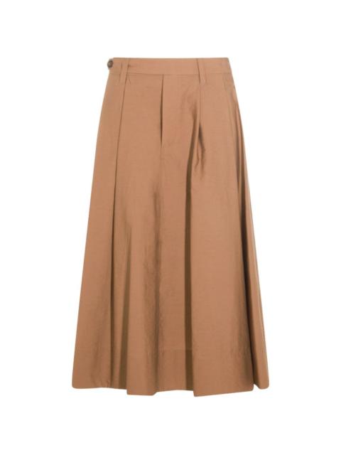 pleated midi skirt