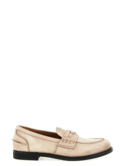 Waxed leather loafers