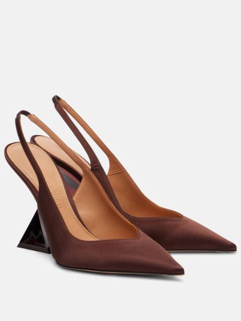 Satin slingback wedges