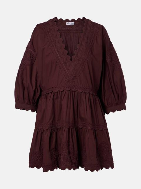 Scalloped cotton poplin minidress