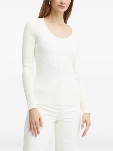 ribbed scoop-neck sweater