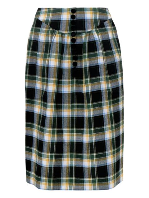 pleated checked skirt