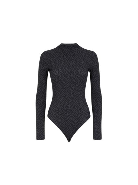 Fendi x SKIMS Mock Neck Long Sleeve Bodysuit Black